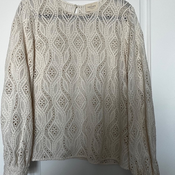 Sezane Jesse Blouse Ecru Guipure Lace - Size 14 - Picture 2 of 4